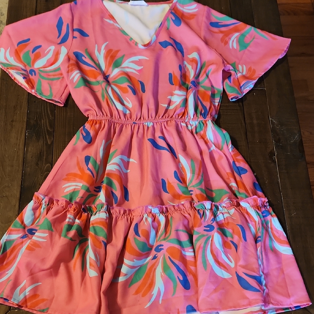 First Love Pink Floral Mini Dress